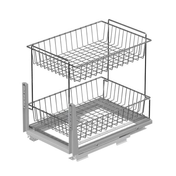 Starax 30cm Zemin Baglantili Tezgah Alti 2 Sepetli Ünite Krom (S-2192-C) - 2