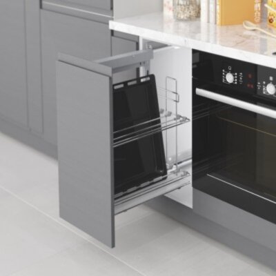 Starax 35cm Yandan Gizli Raylı Tepsilik Sol Yön Krom Renk (S-2890-C) - 1