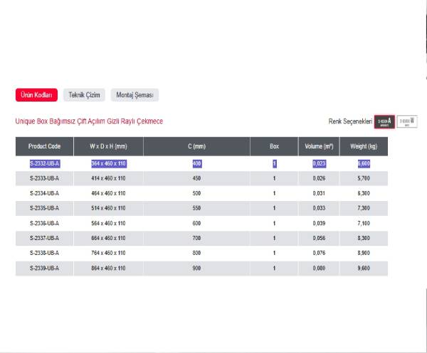 Starax 40 cm Frenli Unique Box Bağımsız Çift Açılım Gizli Raylı Çekmece - 3