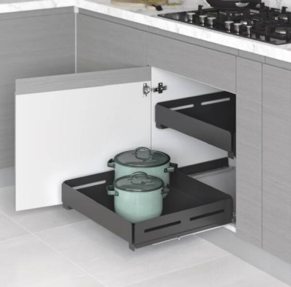 Starax 40 cm Frenli Unique Box Bağımsız Çift Açılım Gizli Raylı Çekmece - 1