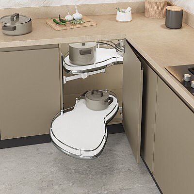 Starax 40 Cm Kaymaz Yüzeyli Döner Tablalı Körköşe Mekanizması Sağ (S-3106-C) - Starax