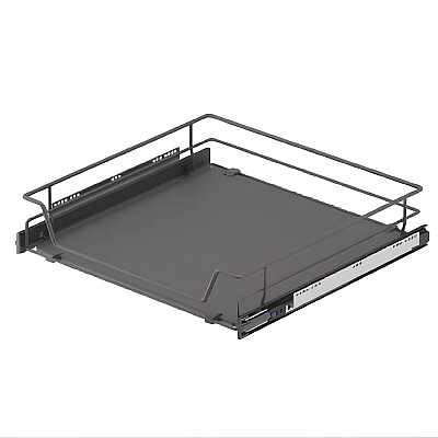 Starax 40cm Ahşap Tablalı Bağımsız Teleskopik Raylı Çekmece Antrasit Renk (S-2308-A) - Starax (1)