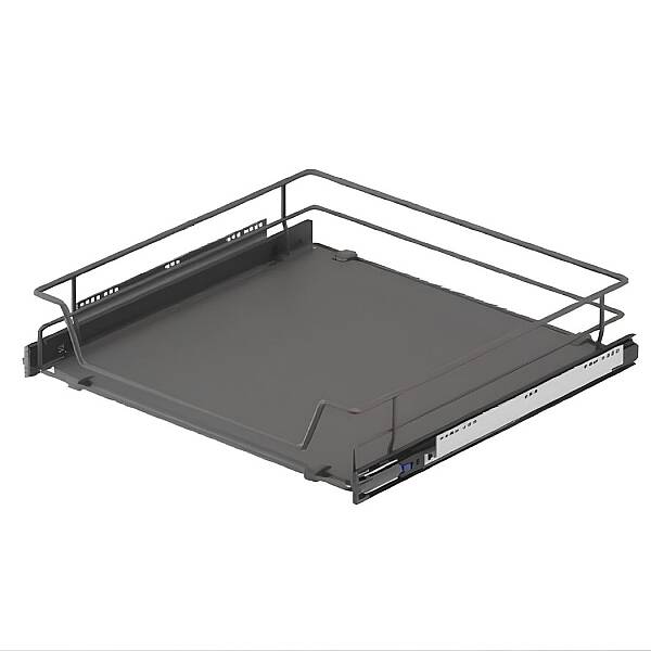 Starax 40cm Ahşap Tablalı Bağımsız Teleskopik Raylı Çekmece Antrasit Renk (S-2308-A) - 2