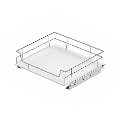 Starax 45cm Ahşap Tablalı Bağımsız Çift Açılım Gizli Raylı Çekmece Krom Renk (S-2613-C) - Starax (1)