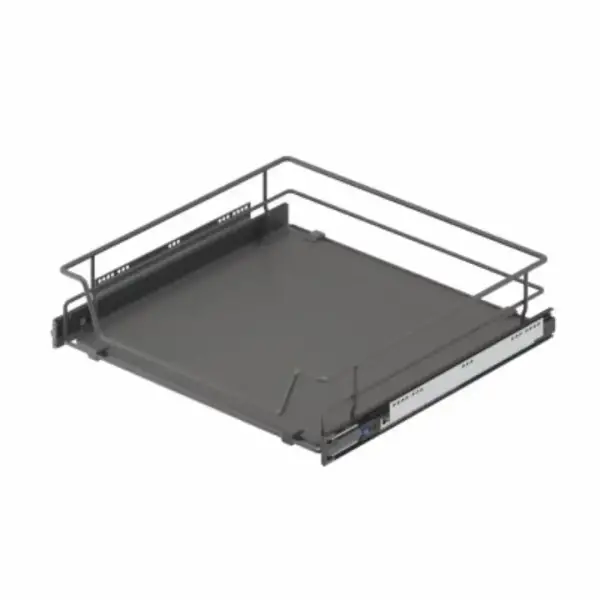 Starax 45cm Ahşap Tablalı Bağımsız Teleskopik Raylı Çekmece Antrasit Renk (S-2309-A) - 2