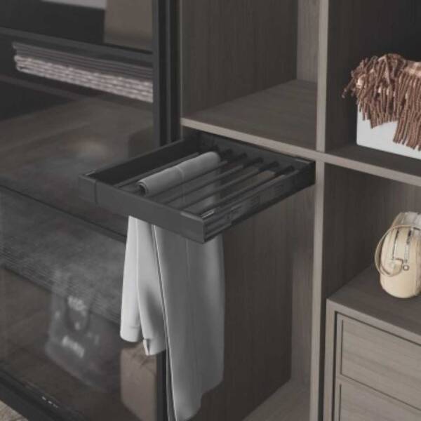 Starax 45cm Teleskopik Raylı Alüminyum Pantolonluk Antrasit (S-6202-A) - 1