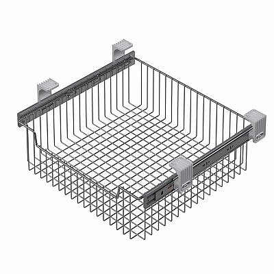 Starax 45cm Yan ve Tavan Bağlantılı Teleskopik Raylı Frenli Çok Amaçlı Sepet (S-6352-C) - Starax (1)