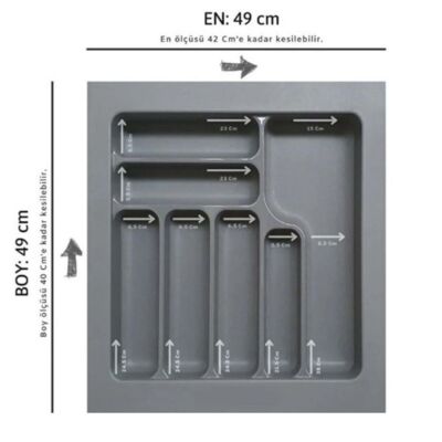 Starax 49x49 cm Beyaz Plastik Kaşıklık 7 Gözlü Modül 55cm (S-2286-WP) - 4