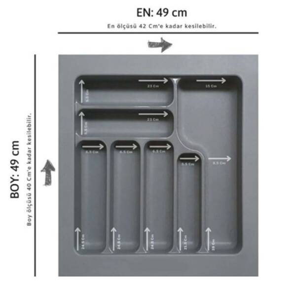 Starax 49x49 cm Beyaz Plastik Kaşıklık 7 Gözlü Modül 55cm (S-2286-WP) - 4