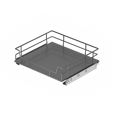 Starax 60cm Ahşap Tablalı Bağımsız Çift Açılım Gizli Raylı Çekmece Antrasit Renk (S-2616-A) - Starax (1)