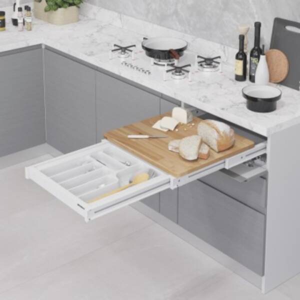 Starax 60cm Çekmece İçi Fonksiyonel Kesme Tablası Beyaz Renk (S-2156-W) - 1