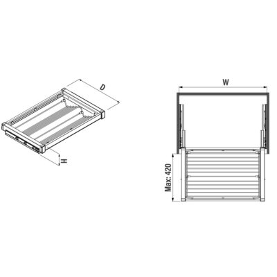 Starax 60cm Gizli Raylı Alüminyum Ayakkabılık Antrasit Renk (S-6731-A) - 4