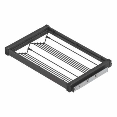 Starax 60cm Gizli Raylı Alüminyum Ayakkabılık Antrasit Renk (S-6731-A) - 2