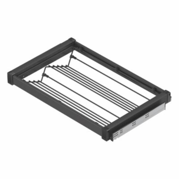 Starax 60cm Gizli Raylı Alüminyum Ayakkabılık Antrasit Renk (S-6731-A) - 2