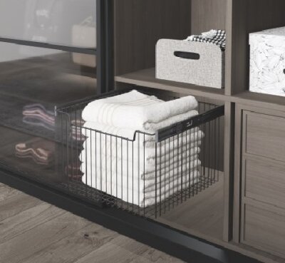 Starax 60cm Yan ve Tavan Bağlantılı Teleskopik Raylı Frenli Çok Amaçlı Sepet (S-6365-A) - Starax