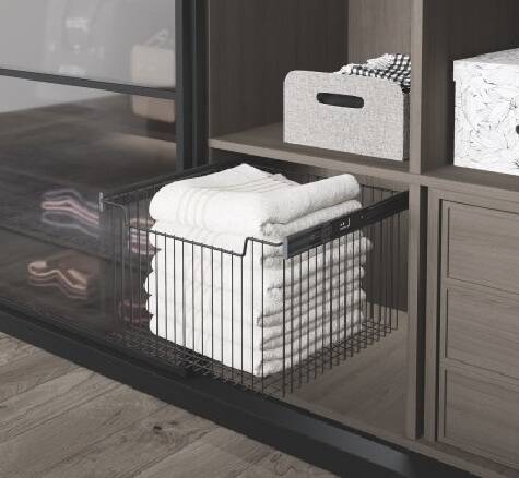 Starax 60cm Yan ve Tavan Bağlantılı Teleskopik Raylı Frenli Çok Amaçlı Sepet (S-6365-A) - 1