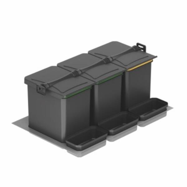 Starax 70cm Çekmece İçi Otomatik Çöp Kovası 24+2 Litre Antrasit Renk (S-2545-A) - 2