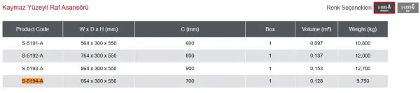 Starax 70cm Kaymaz Yüzeyli Raf Asansörü Antrasit Renk (S-5194-A) - 3