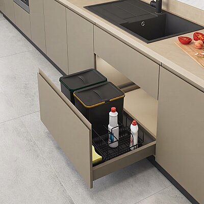 Starax 80 cm Çekmece İçi Manuel Çöp Kovası Taşınabilir Sepetli (S-2554-A) - Starax
