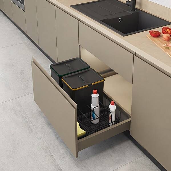 Starax 80 cm Çekmece İçi Manuel Çöp Kovası Taşınabilir Sepetli (S-2554-A) - 1
