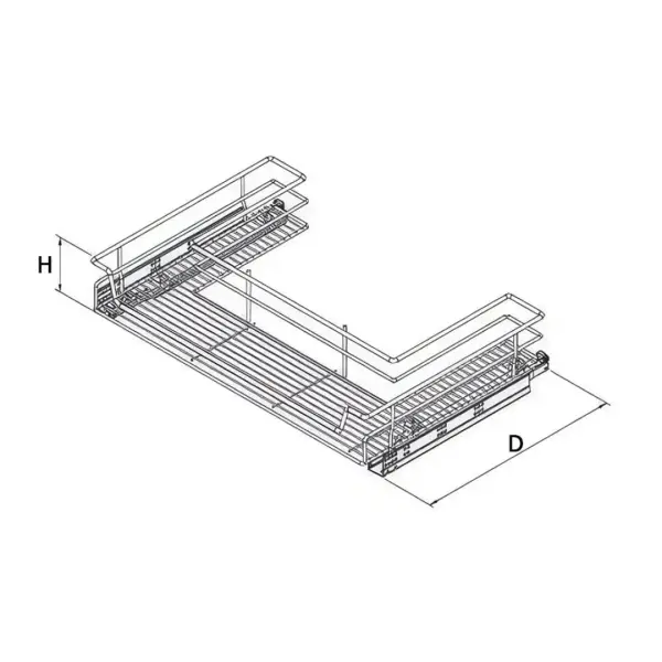 Starax 90cm Bağımsız Eviye Altı Çift Açılım Gizli Raylı Çekmece Antrasit Renk (S-2352-A) - 4