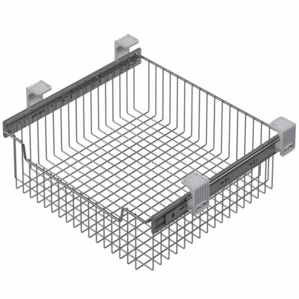 Starax 90cm Teleskopik Raylı Çok Amaçlı Sepet (Orta Boy) Krom Renk (S-6358-C) - 2
