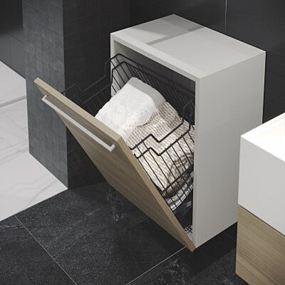 Starax Askılı Çamaşır Sepeti 60 Cm Antrasit (S-8117-A) - Starax