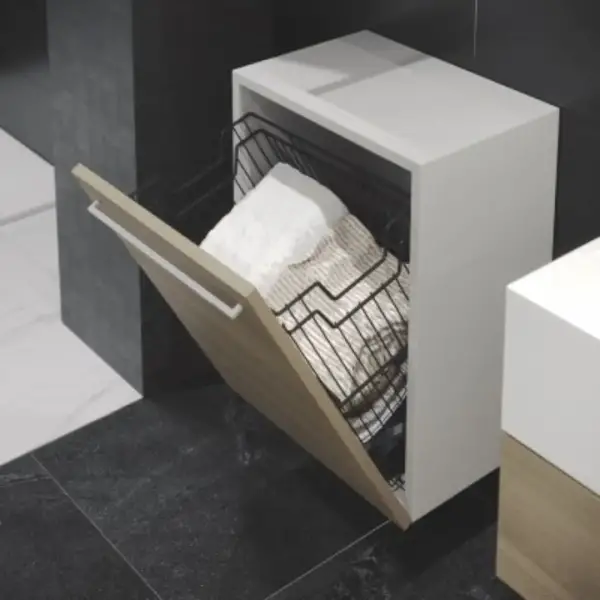 Starax Askılı Çamaşır Sepeti Krom 55cm Antrasit Modül (S-8116-A) - 1
