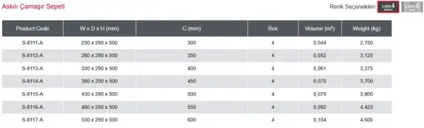 Starax Askılı Çamaşır Sepeti Krom 55cm Antrasit Modül (S-8116-A) - 4