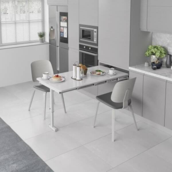 Starax 70cm Ayaklı Katlanır Masa Mekanizması Beyaz Renk (S-2146-W) - 1