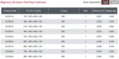 Starax Bağımsız Çift Açılım Gizli Raylı Çekmece Frenli Antrasit Modül 35cm (S-2331-A) - 3