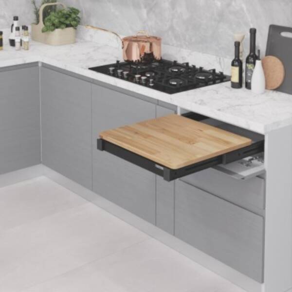 Starax 90cm Çekmece İçi Fonksiyonel Kesme Tablası Antrasit Renk (S-2159-A) - 2