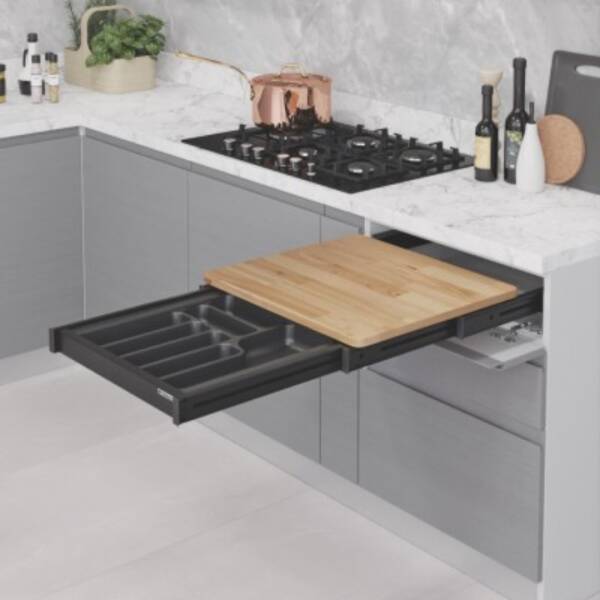 Starax 90cm Çekmece İçi Fonksiyonel Kesme Tablası Antrasit Renk (S-2159-A) - 5