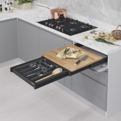 Starax 90cm Çekmece İçi Fonksiyonel Kesme Tablası Antrasit Renk (S-2159-A) - 1