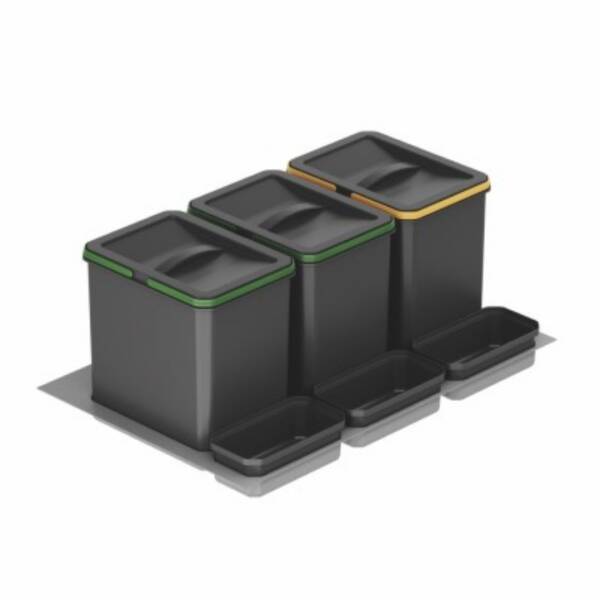 Starax Çekmece İçi Manuel Çöp Kovası 48+3 Litre Antrasit 90cm (S-2562-A) - 2