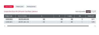 Starax Eviye Altı Çift Açılım Gizli Raylı Çekmece 80 cm Unique Box-Antrasit(S-2351-UB-A) - 3