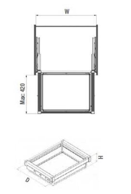 Starax Gizli Raylı Alüminyum Çekmece Frenli Beyaz 80cm (S-6703-W) - 3
