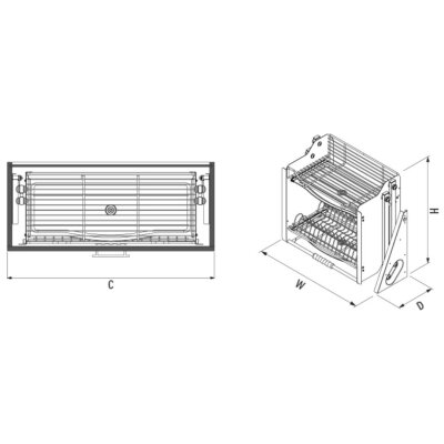 Starax İki Katlı Raf Asansörü (Tepsili) 70cm Antrasit Renk (S-5184-A) - 3