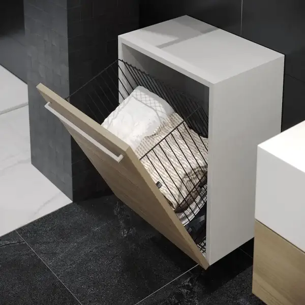 Starax Kapağa Monte Çamaşır Sepeti Antrasit Modül 40cm (S-8013-A) - 1
