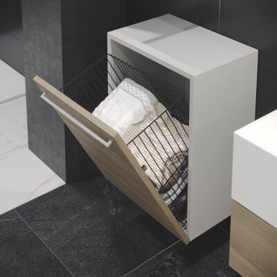 Starax Kapağa Monte Çamaşır Sepeti Antrasit Modül 45cm (S-8014-A) - Starax