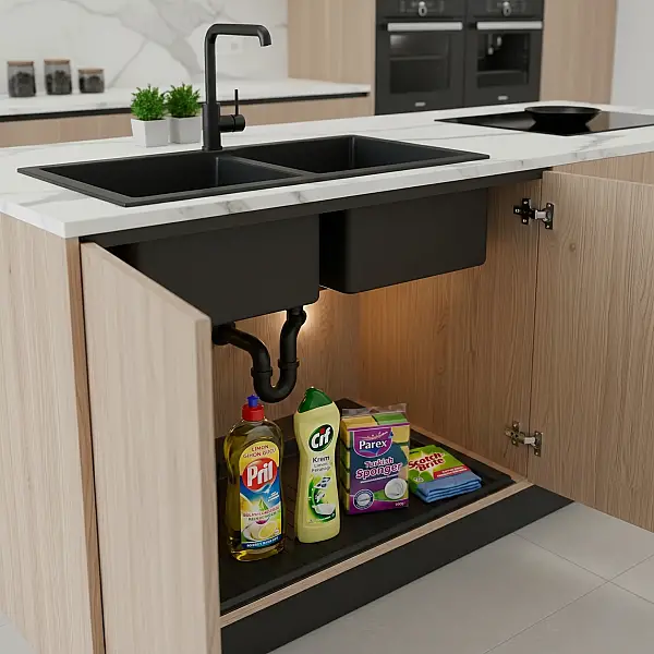 Starax 70 Cm Plastik Eviye Altlığı Antrasit (S-2263-A) - 1