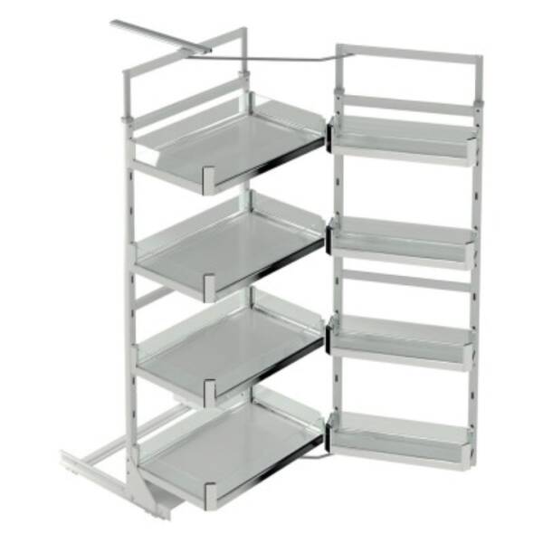 Starax Premium 60cm İkiz Kiler 5 Sepetli Krom Renk (S-1226-P-C) - 2