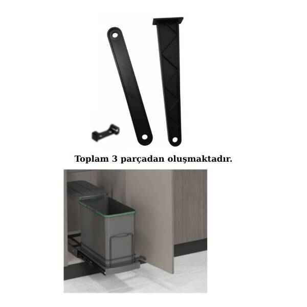 Starax Raylı Çöp Kovası Yedek Parça Kapak Bağlantı Elemanı Antrasit (STAR2-A) - 2