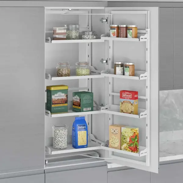 Starax 45cm Unique Slim 4 Sepetli İkiz Kiler Beyaz Renk (S-1221-US-W) - 1