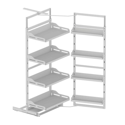 Starax 45cm Unique Slim 4 Sepetli İkiz Kiler Beyaz Renk (S-1221-US-W) - 2