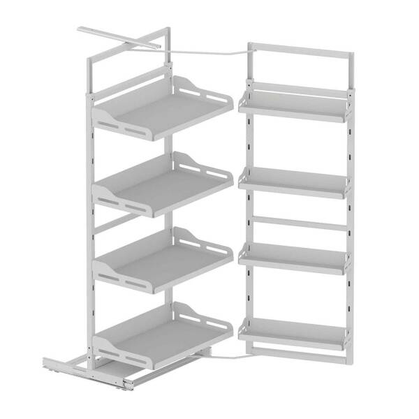 Starax 45cm Unique Slim 4 Sepetli İkiz Kiler Beyaz Renk (S-1221-US-W) - 2