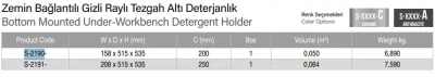 Starax 20cm Zemin Bağlantılı Tezgah Altı Deterjanlık Antrasit Renk Şişelik (S-2190-A) - 3