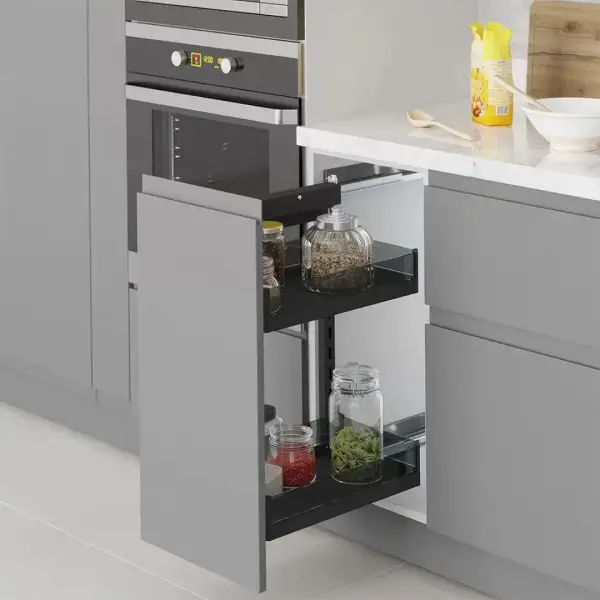 Starax 40cm Premium Yandan Gizli Raylı Sağ Ünite 90 Derece Frenli Antrasit Renk (S-2794-P-A) - 1