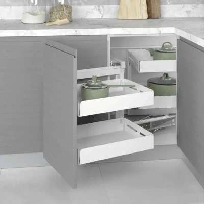 Starax 45cm Unique Box Kapağa Monte Kör Köşe Mekanizması Sağ Frenli Beyaz Renk (S-3002-UB-W) - 1