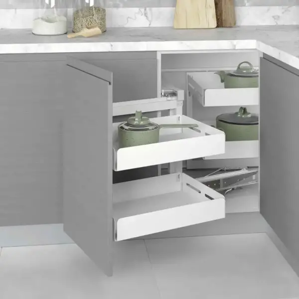Starax 45cm Unique Box Kapağa Monte Kör Köşe Mekanizması Sağ Frenli Beyaz Renk (S-3002-UB-W) - 1